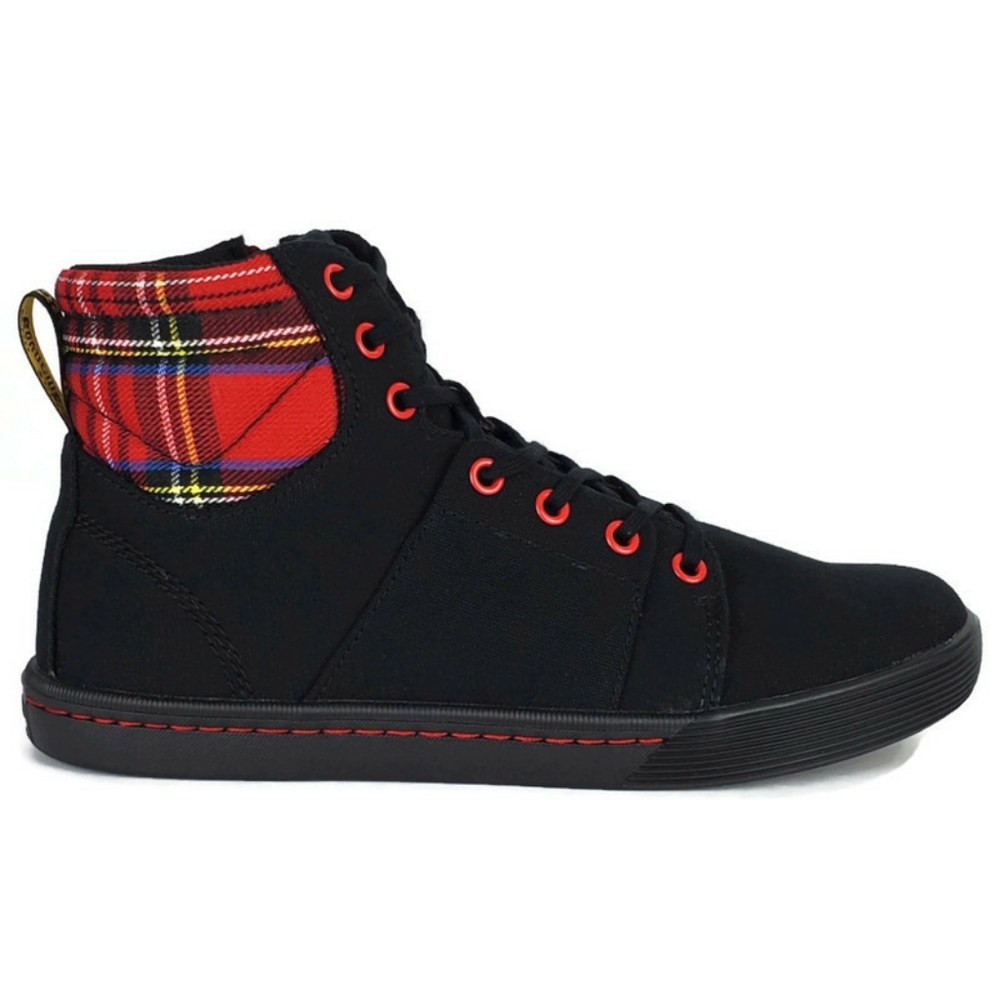 Dr martens rozarya black red stewart boots